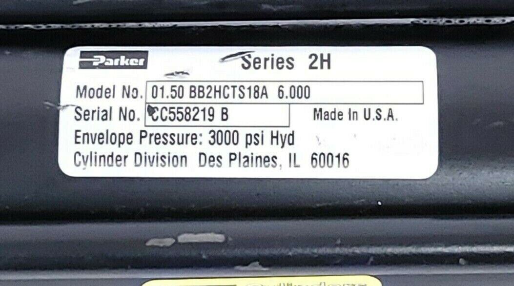 NEW PARKER 01.50 BB2HCTS18A 6.000 CYLINDER 3000 PSI HYD