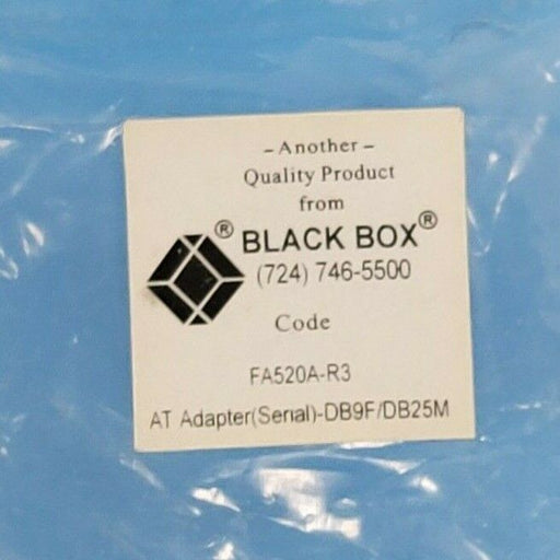 NEW BLACK BOX FA520A-R3 AT ADAPTER SERIAL DB9F/DB25M
