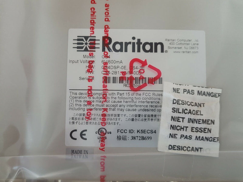 NIB RARITAN CS4 COMPUSWITCH 4-PORT 6V 600mA