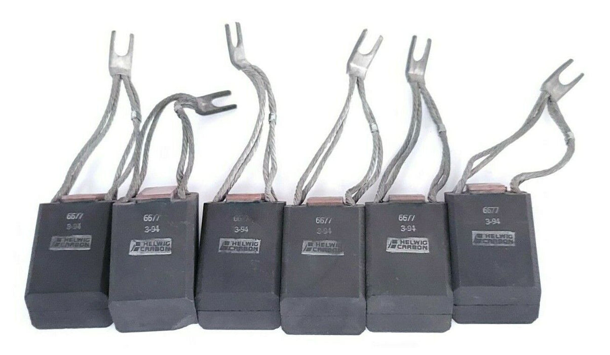 LOT OF 6 HELWIG CARBON 6677 3-94 CARBON BRUSHES 6677394