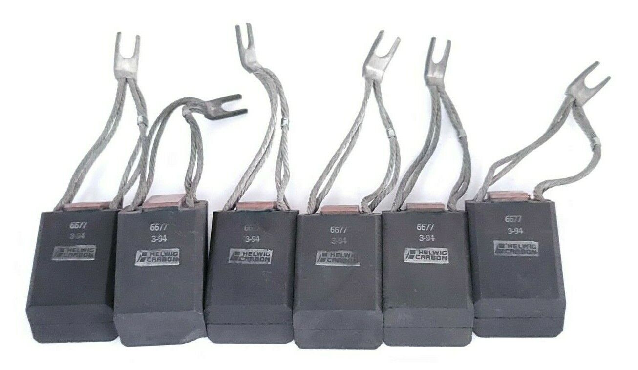 LOT OF 6 HELWIG CARBON 6677 3-94 CARBON BRUSHES 6677394