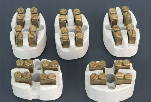 LOT OF 5 GENERIC 356504 CERAMIC TERMINAL BLOCKS