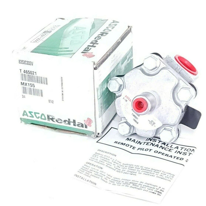NIB ASCO 8353C033V DIAPHRAGM VALVE 3/4''