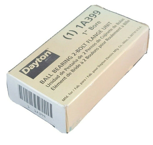 NIB DAYTON 1A399 BALL BEARING 2-BOLT FLANGE UNIT 1'' BORE