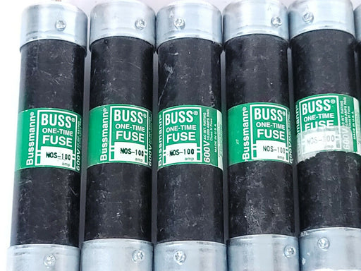 LOT OF 6 COOPER BUSSMANN NON-100 ONE-TIME FUSES NON100