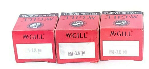 LOT OF 3 NIB MCGILL MI18N NEEDLE BEARINGS MI-18-N