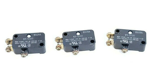 LOT OF 3 NEW HONEYWELL MICRO SWITCH V3-5000 SNAP SWITCHES 10A 125/250VAC 1/3HP