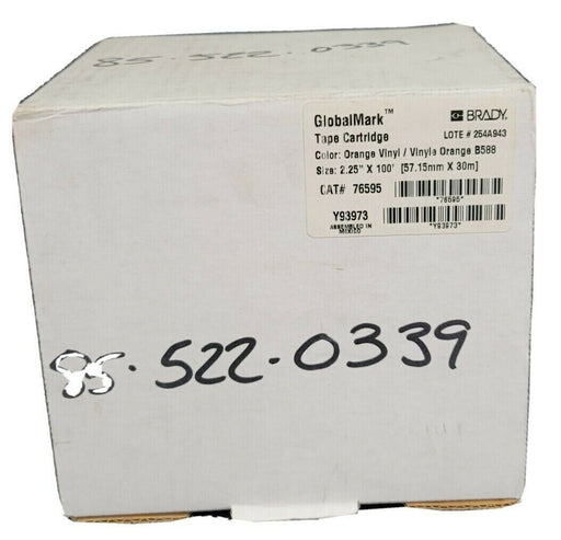 NIB BRADY CAT# 76595 GLOBALMARK TAPE CARTRIDGE ORANGE VINYL 2.25'' X 100'