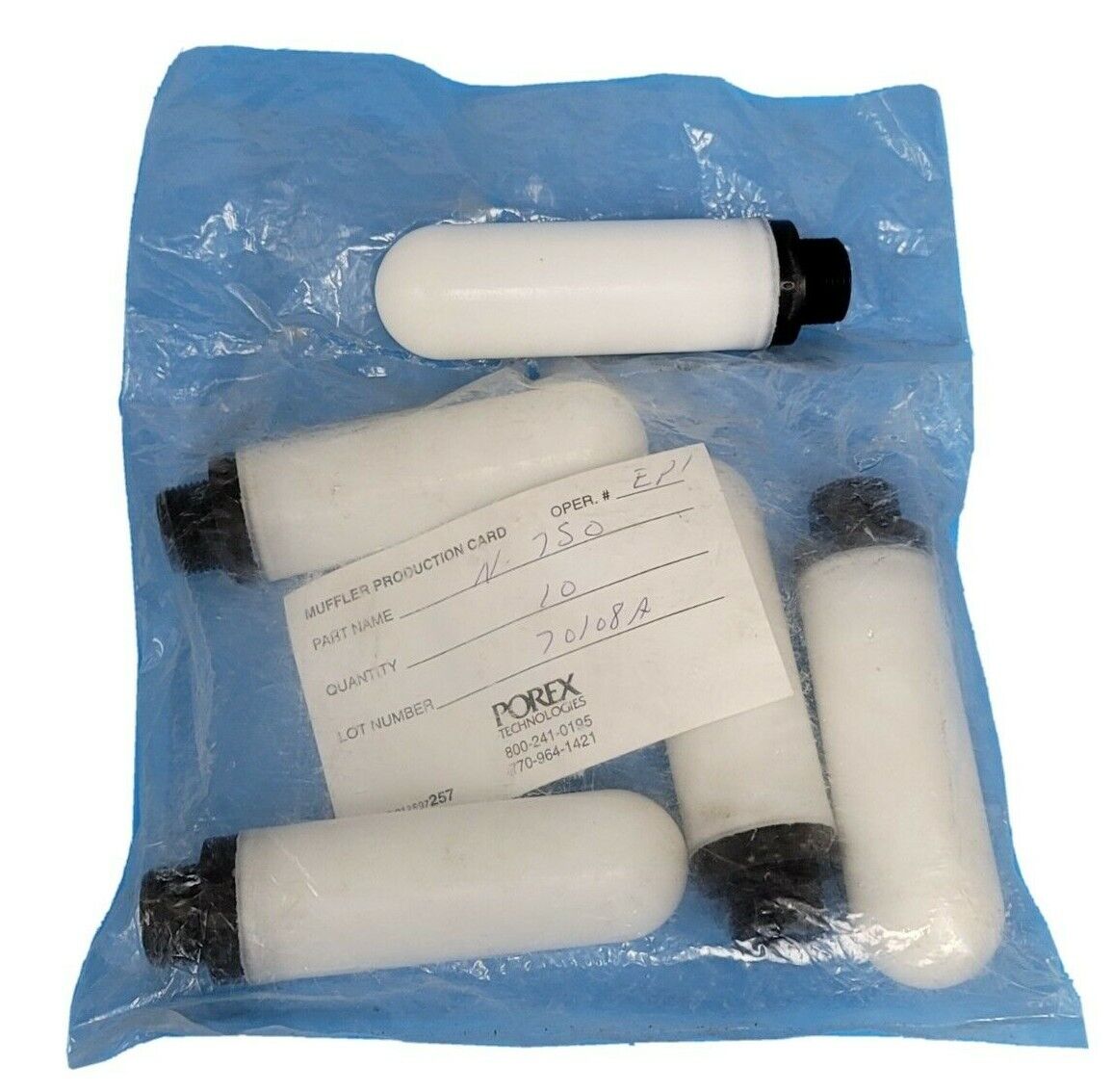 LOT OF 5 NEW POREX PIAB N750 MUFFLERS 3/4IN