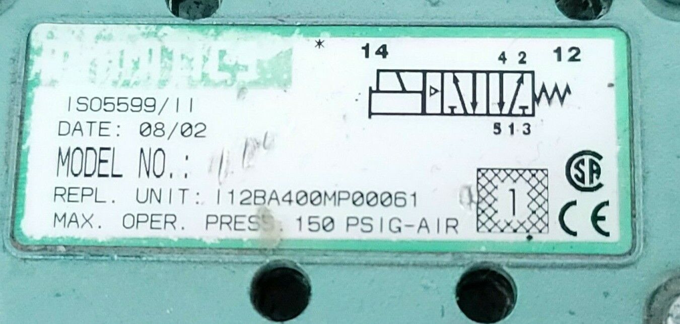 NUMATICS I12BA400MP00061 SOLENOID VALVE 150PSIG 236-384B 24VDC 4.0W COIL