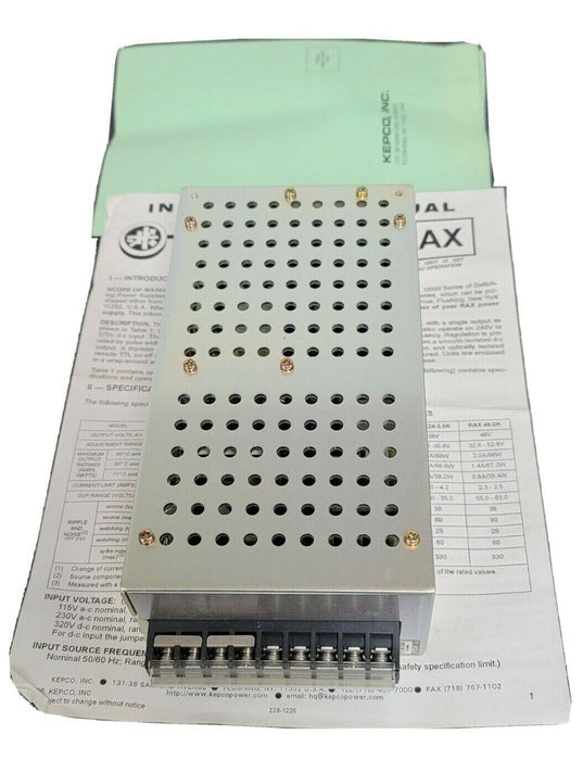 NIB KEPCO RAX15-6.6K POWER SUPPLY RAX1566K