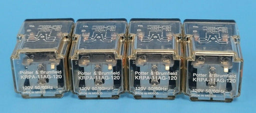 LOT OF 4 POTTER & BRUMFIELD KRPA-11AG-120 RELAYS KRPA11AG120, 120V, 50/60HZ