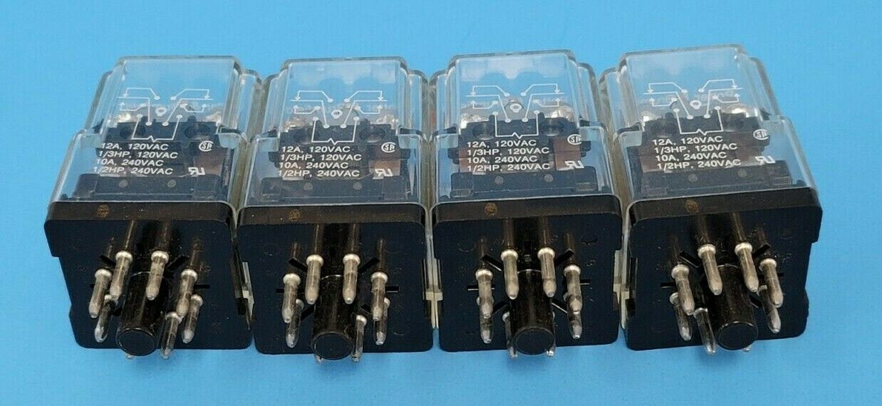 LOT OF 4 POTTER & BRUMFIELD KRPA-11AG-120 RELAYS KRPA11AG120, 120V, 50/60HZ