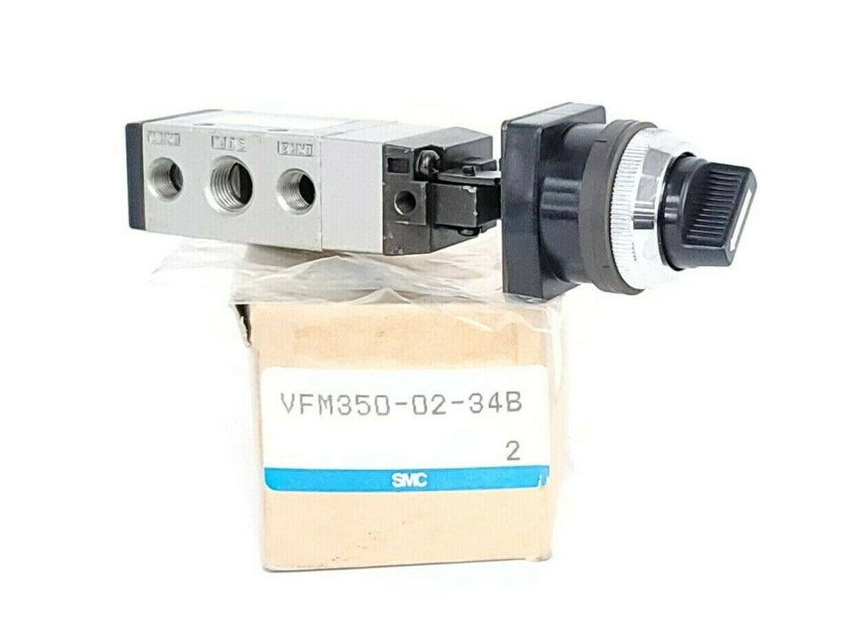 NIB SMC VFM350-02-34B 5-PORT MECHANICAL VALVE - RUBBER SEAL VFM3500234B