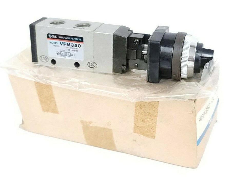 NIB SMC VFM350-02-34B 5-PORT MECHANICAL VALVE - RUBBER SEAL VFM3500234B