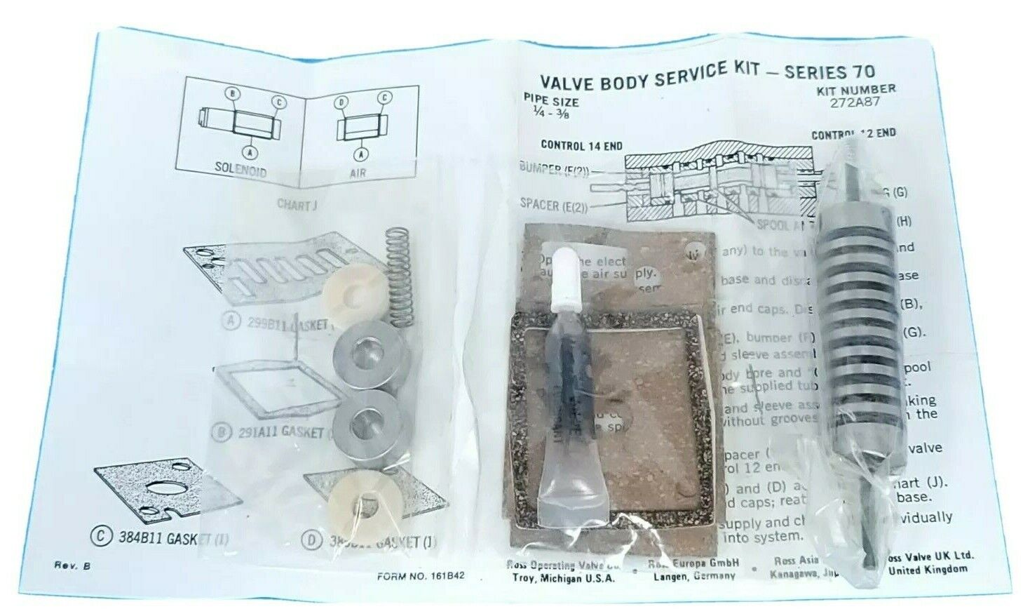 NEW ROSS 272A87 VALVE BODY SERVICE KIT SERIES 70