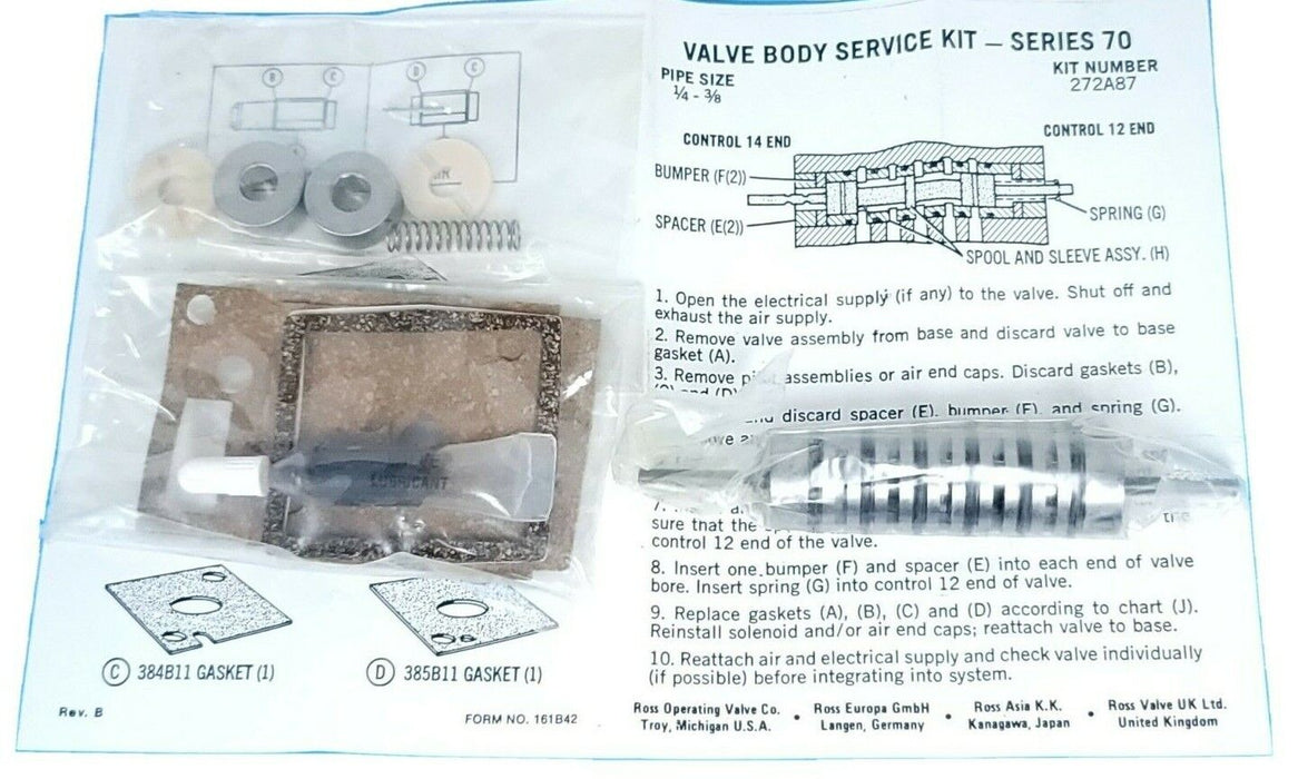 NEW ROSS 272A87 VALVE BODY SERVICE KIT SERIES 70