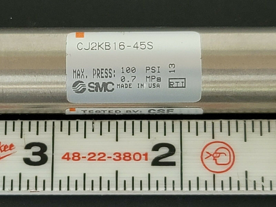 NEW SMC CJ2KB16-45S PNEUMATIC CYLINDER 100PSI, 0.7 MPa