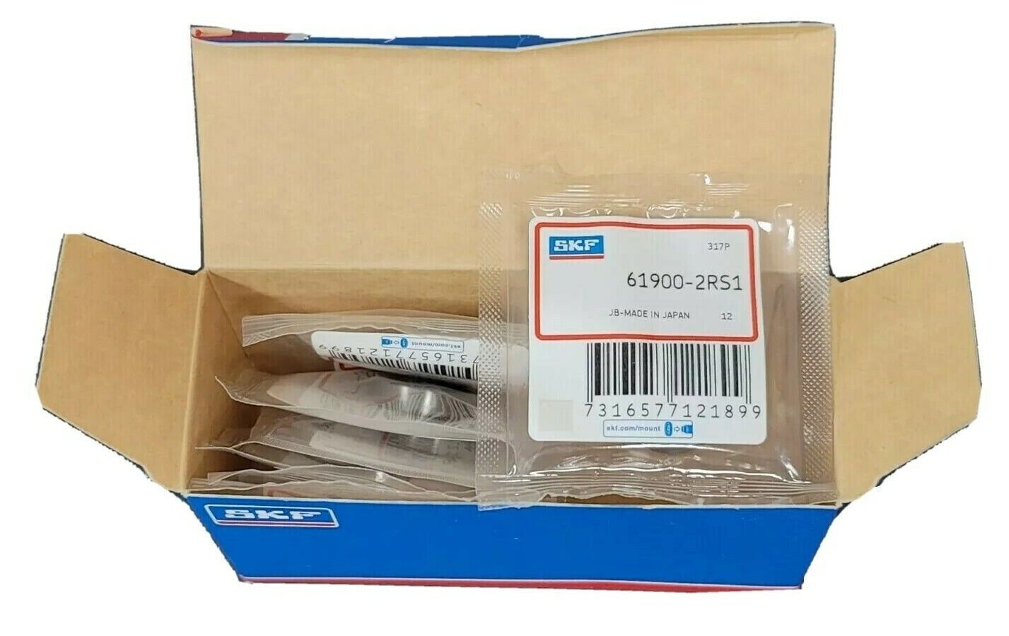 BOX OF 7 NEW SKF 61900 2RS1 SEALED DEEP GROOVE BALL BEARING 619002RS1