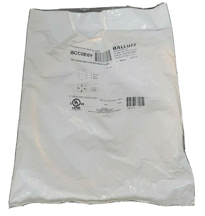NEW BALLUFF BCC M323-M413-3E-602-EX43T2-006 CONNECTING CALBE BCC0E0Y