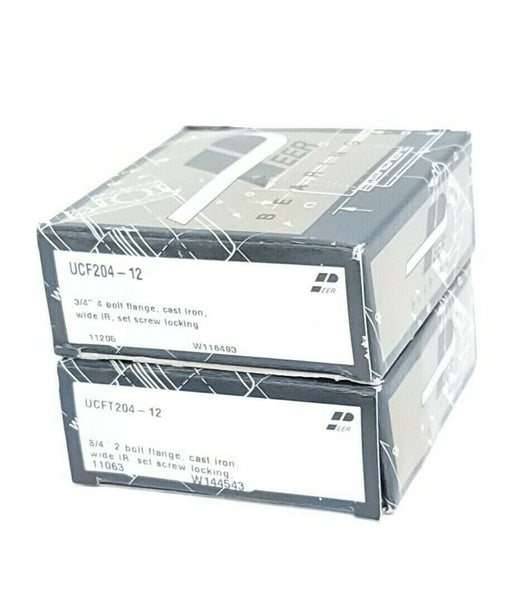 LOT OF 2 NIB PEER UCFT204-12 FLANGE MOUNT BALL BEARING UNITS 3/4'' 2-BOLT