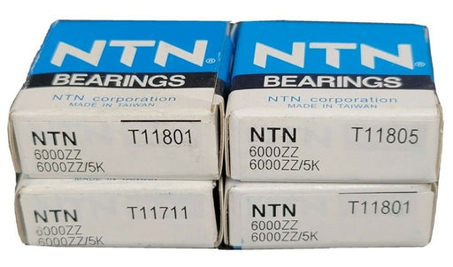 LOT OF 4 NTN 6000ZZ BALL BEARINGS DEEP GROOVE SINGLE ROW 6000ZZ/5K