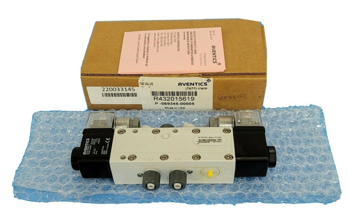 NIB BOSCH AVENTICS R432015619 740 VALVE 24V DC 2.1W COIL