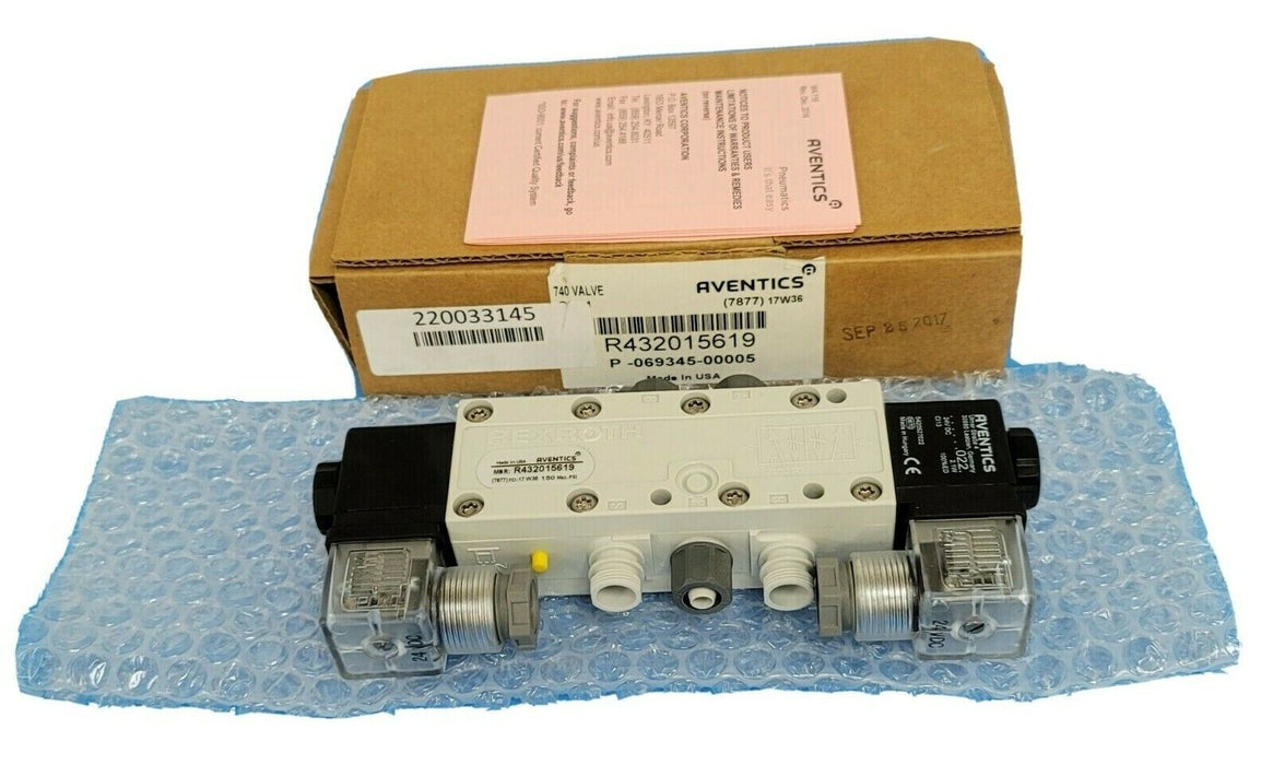 NIB BOSCH AVENTICS R432015619 740 VALVE 24V DC 2.1W COIL