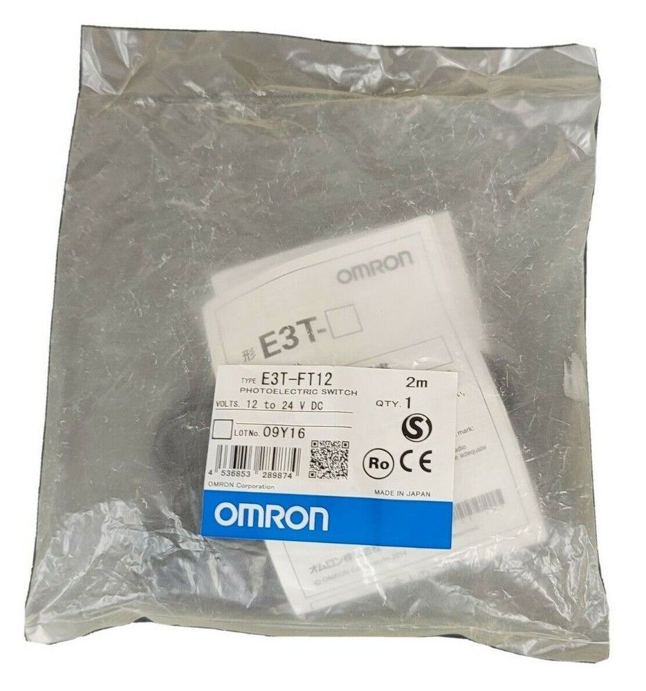 NEW OMRON E3T-FT12 PHOTOELECTRIC SWITCH 12 TO 24V DC, 2M