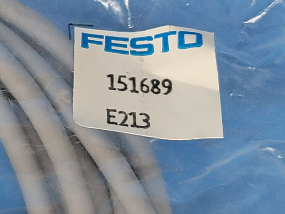 NEW FESTO KMEB-1-24-5-LED CABLE WITH SOLENOID 3 PIN PLUG SOCKET 151689