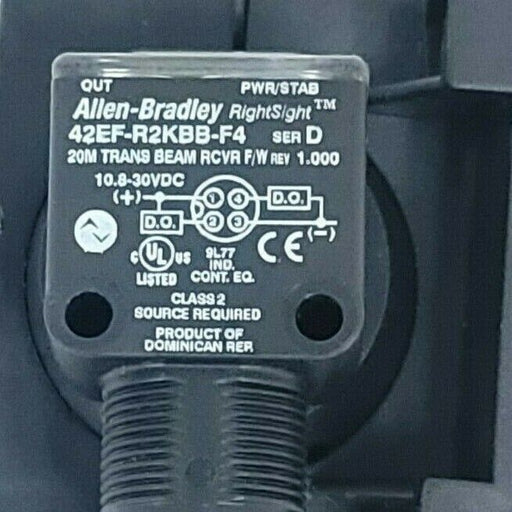 ALLEN BRADLEY 42EF-R2KBB-F4 SER. D PHOTOELECTRIC SENSOR W/ MOUNT