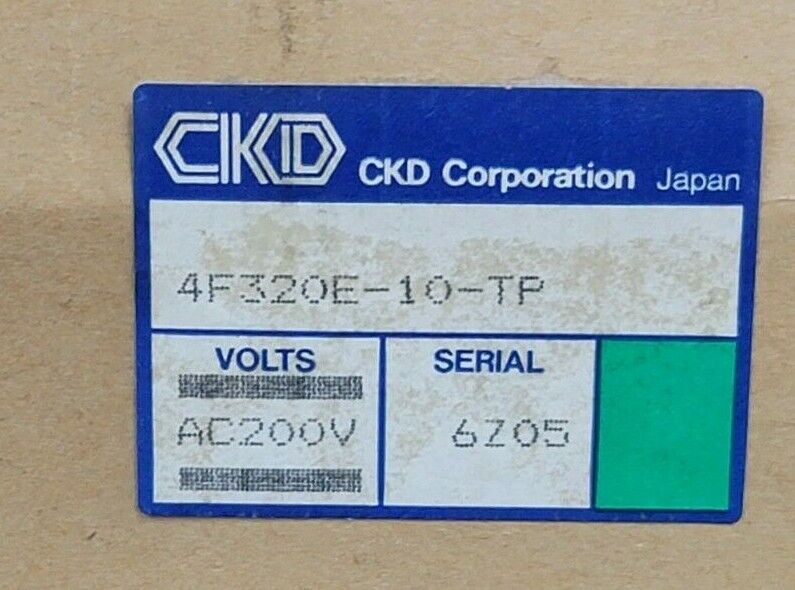 NIB CKD 4F320E-10-TP SOLENOID VALVE 4F320E10TP VOLTS: AC200V