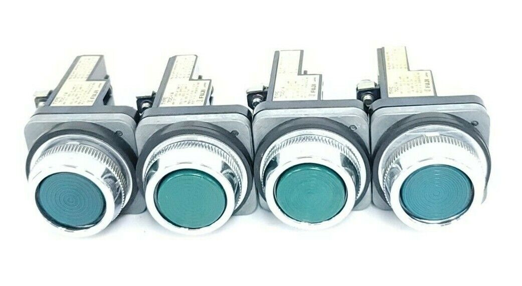 LOT OF 4 FUJI ELECTRIC 70C-IA CONTACT BLOCK 70CIA, GREEN PUSHBUTTON