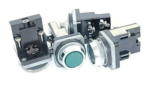 LOT OF 4 FUJI ELECTRIC 70C-IA CONTACT BLOCK 70CIA, GREEN PUSHBUTTON