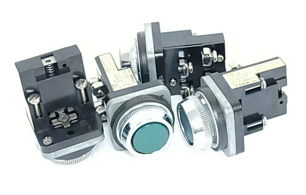 LOT OF 4 FUJI ELECTRIC 70C-IA CONTACT BLOCK 70CIA, GREEN PUSHBUTTON
