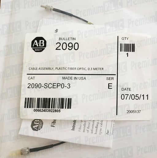 NEW ALLEN BRADLEY 2090-SCEP0-3 SER. E KINETIC .3m FIBER OPTIC CABLE ASSEMBLY