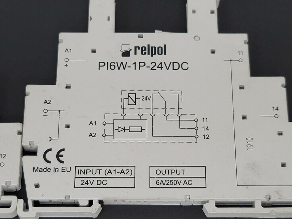 LOT OF 5 RELPOL PI6W-1P-24VDC RELAYS PI6W1P24VDC