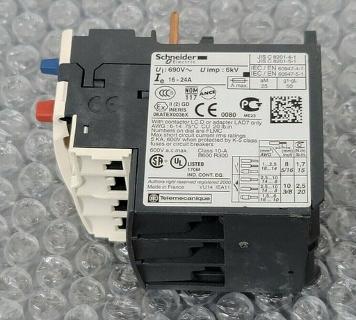 SCHNEIDER ELECTRIC LRD22 THERMAL OVERLOAD RELAY LRD 22 16/24 AMP 3P