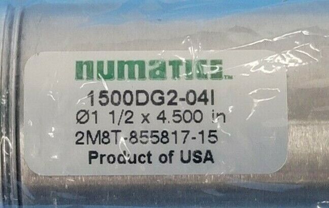 NEW NUMATICS 1500DG2-04I PNEUMATIC CYLINDER 1-1/2 X 4.500 IN 2M8T-855817-15