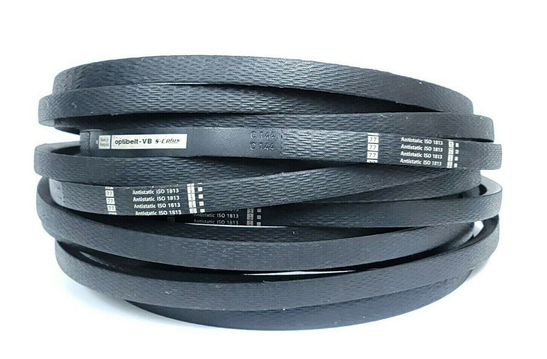 LOT OF 5 NEW OPTIBELT C144 V-BELTS HEAVY DUTY HI-POWER II 22.2X3764MM