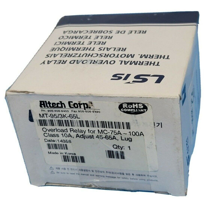 NIB ALTECH CORP. MT-95/3K-65L OVERLOAD RELAY FOR MC-75A~100A