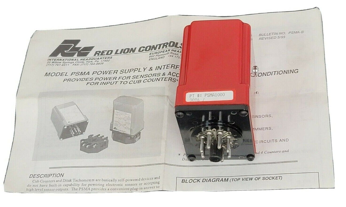 NEW RED PSMA100 POWER SUPPLY MODULE 8 PIN 115 VAC 50/60HZ