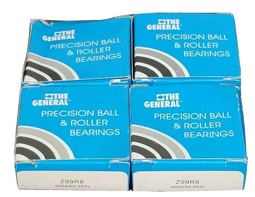 LOT OF 4 NIB GENERAL BEARING CORP. Z99R8 BEARINGS 1/2X1-1/8X5/16IN