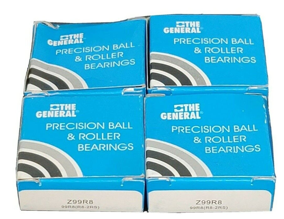 LOT OF 4 NIB GENERAL BEARING CORP. Z99R8 BEARINGS 1/2X1-1/8X5/16IN