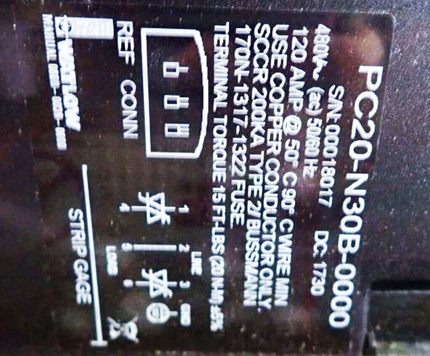 NEW WATLOW PC20-N30B-0000 / PC20N30B0000 POWER SERIES SOLID STATE POWER CONTROL