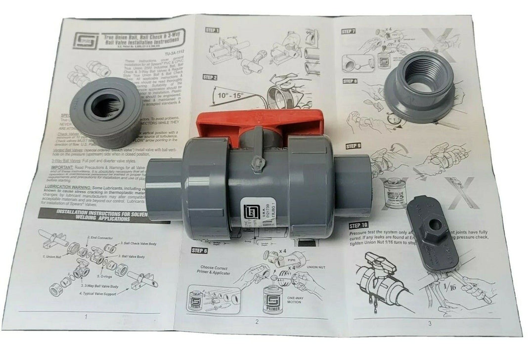 NIB SPEARS 3639-007C TU 2000 STANDARD BALL VALVE SOC/FIPT 3/4'' CPVC