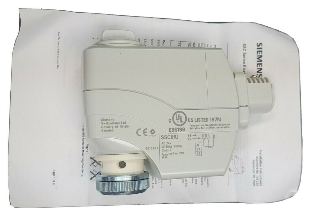 NIB SIEMENS SSC81U POWERMITE VF 599 SERIES VALVE ACTUATOR STROKE 7/32''