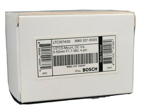 NIB BOSCH LTC3374/50 CS LENS 1/3-INCH 5 TO 50MM F/1.7 TO 360 4-PIN