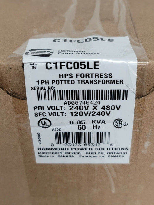 NIB HPS HAMMOND C1FC05LE 1PH POTTED TRANSFORMER 0.05KVA 60HZ