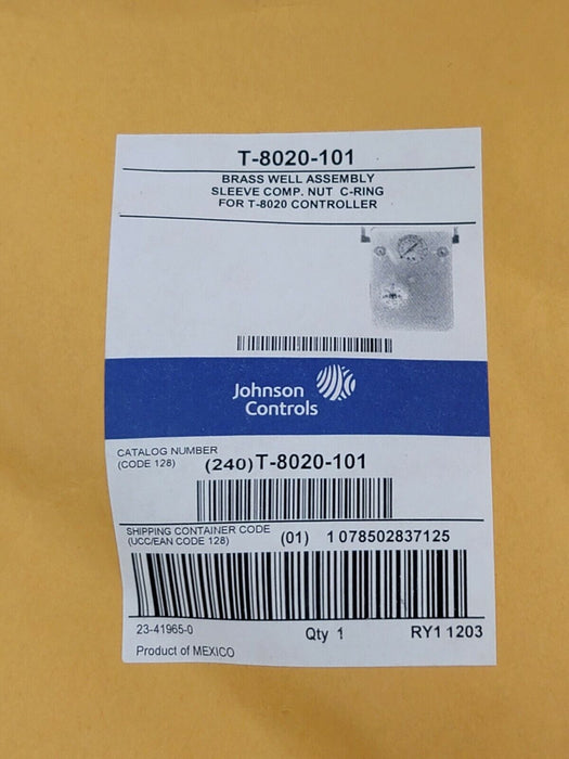 NEW JOHNSON CONTROLS T-8020-101 BRASS WELL ASSEMBLY FOR CONTROLLER T8020101